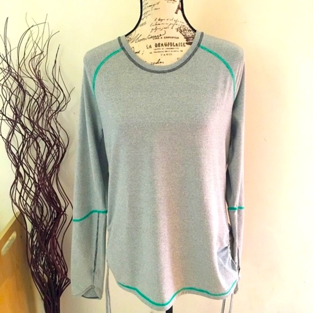 LUCY stripe sheer back panel workout top